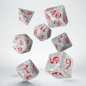 Dice Poly Classic RPG Pearl & Red