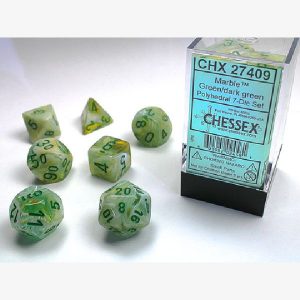 Dice Poly Marble Green/Dark green