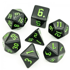 Dice Poly Black with Green