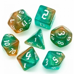 Dice Poly Glitter Brown&Blue