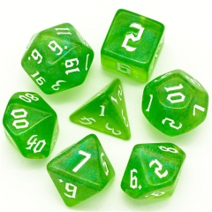 Dice Poly Glitter Green