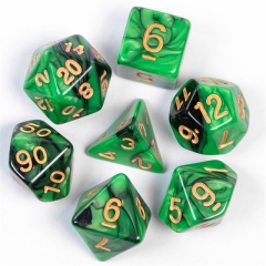 Dice Poly Mixed Green&Black