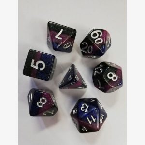 Dice Poly Black, Purple and Pink