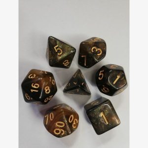 Dice Poly Black and Beige Glitter