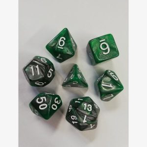 Dice Poly Marbled Black and Green