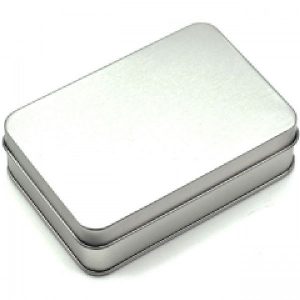 Storage Tin for 7 Poly Dice Silver (10.7cm/7.3 cm/3.3 cm)