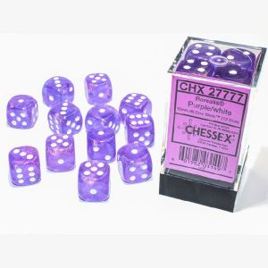 Dice 12xD6 Borealis Purple/White