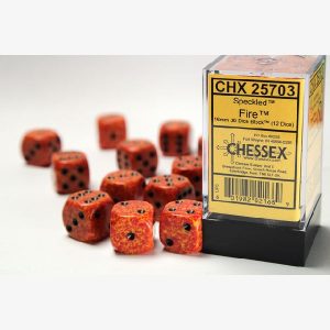 Dice 12xD6 Speckled Fire